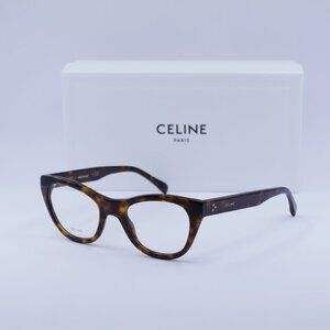 Celine CL50005I 054 Cat Eye Eyeglasses 49mm - Red Havana